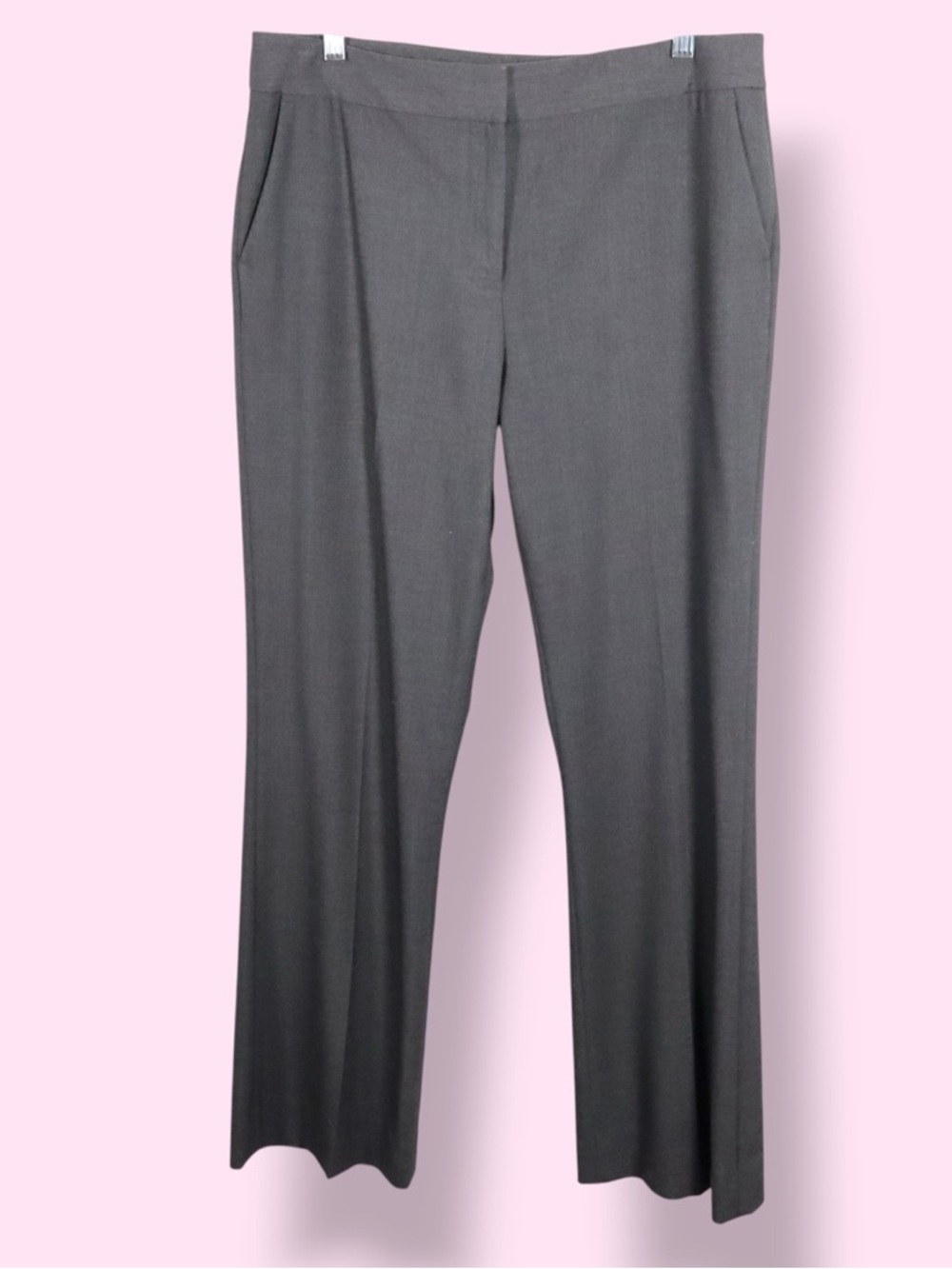 Calvin Klein Women’s Dress Pants Size 10 Grey Wide Leg High Rise Work Trousers
